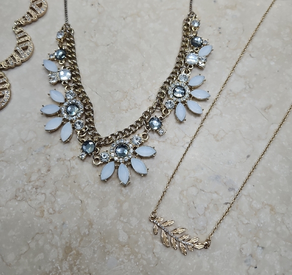 Elegant Gold and Silver Necklace Set - Picture 3 of 5